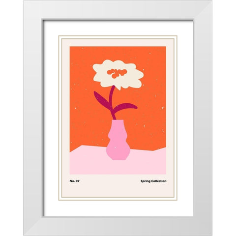 Spring Flower #07 White Modern Wood Framed Art Print with Double Matting by NKTN