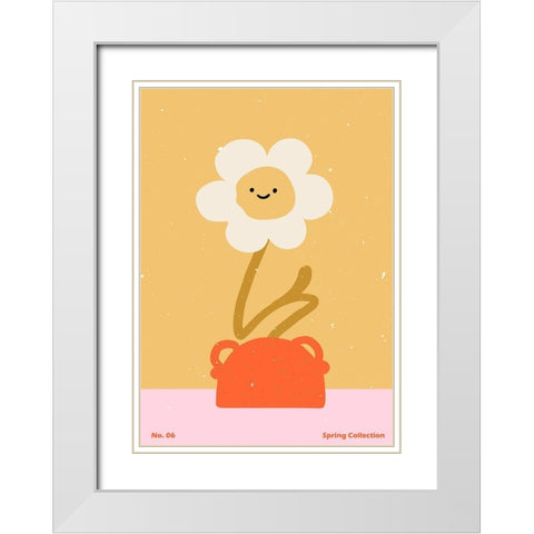Spring Flower #06 White Modern Wood Framed Art Print with Double Matting by NKTN
