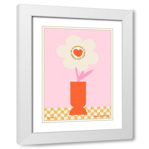 Spring Flower #05 White Modern Wood Framed Art Print with Double Matting by NKTN