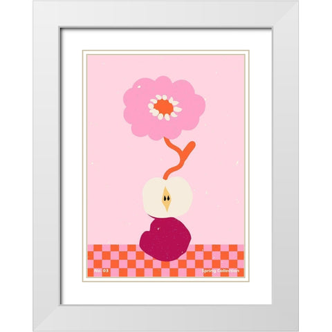 Spring Flower #03 White Modern Wood Framed Art Print with Double Matting by NKTN