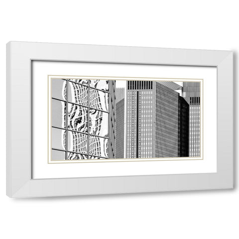 In The Streets Of Frankfurt White Modern Wood Framed Art Print with Double Matting by Ruckert, Stephan