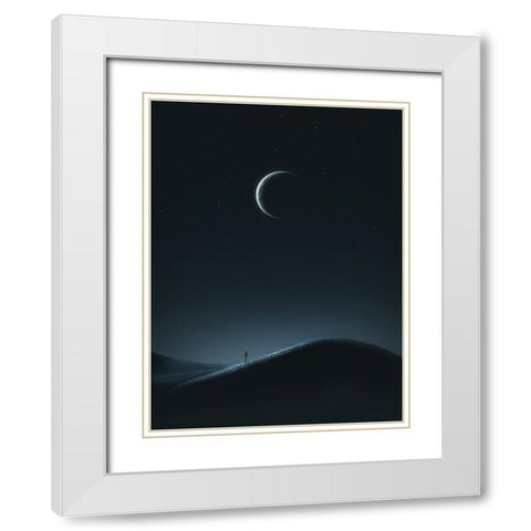 Light And Silence White Modern Wood Framed Art Print with Double Matting by CVV