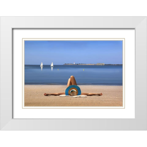 Dolce Vita ! White Modern Wood Framed Art Print with Double Matting by Bacus, Pierre