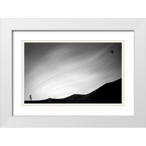 Flying enthusiasm White Modern Wood Framed Art Print with Double Matting by Qadermazi, Arastoo
