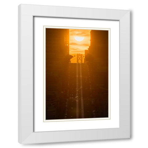 California Henge White Modern Wood Framed Art Print with Double Matting by Chengming