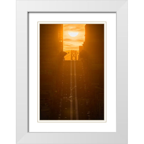 California Henge White Modern Wood Framed Art Print with Double Matting by Chengming