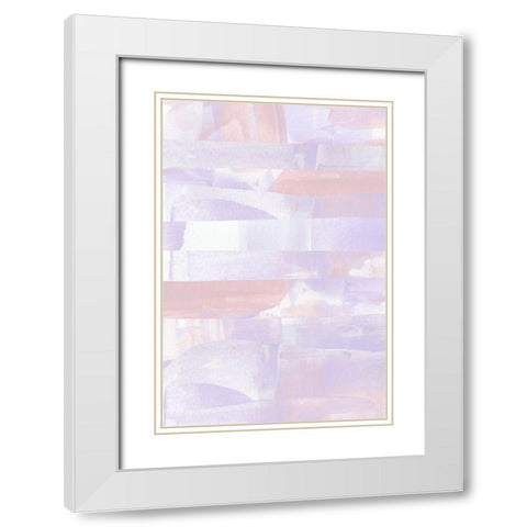 Abstract Pastel White Modern Wood Framed Art Print with Double Matting by Sawall, Anastasia
