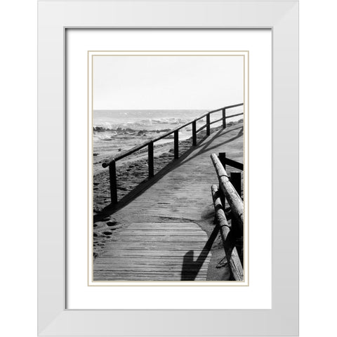 Beach_008 White Modern Wood Framed Art Print with Double Matting by 1x Studio III
