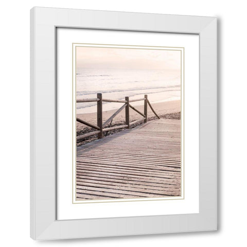 Beach_011 White Modern Wood Framed Art Print with Double Matting by 1x Studio III