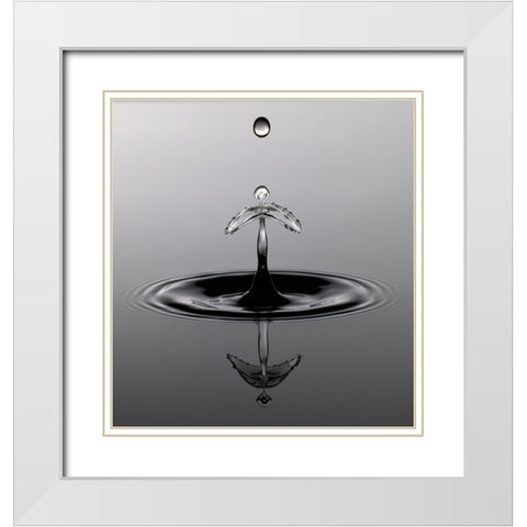 Water Art II White Modern Wood Framed Art Print with Double Matting by Schade, Peter