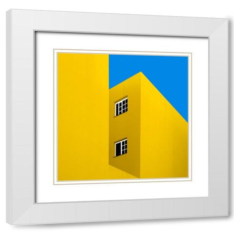 Urban Abstract White Modern Wood Framed Art Print with Double Matting by Schuster, Inge