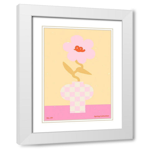 Spring Flower #09 White Modern Wood Framed Art Print with Double Matting by NKTN