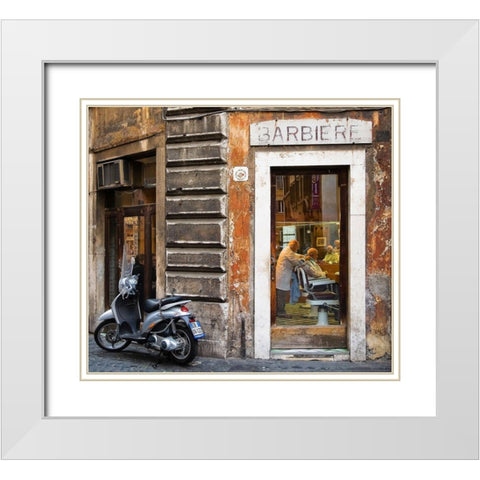Barbiere White Modern Wood Framed Art Print with Double Matting by Nielsen, Stefan