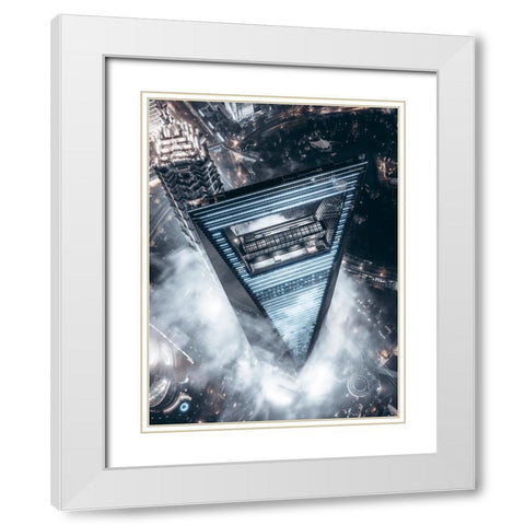 The Triangle White Modern Wood Framed Art Print with Double Matting by Tien, Aron