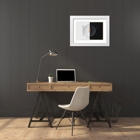 EGG White Modern Wood Framed Art Print with Double Matting by Zhang, Yujie