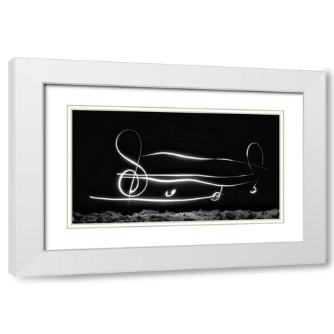 Night Song White Modern Wood Framed Art Print with Double Matting by Beliciu, Carmen
