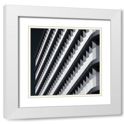 Lines Of Jags Ii White Modern Wood Framed Art Print with Double Matting by Hawerkamp, Hans-Wolfgang