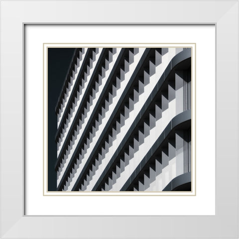 Lines Of Jags Ii White Modern Wood Framed Art Print with Double Matting by Hawerkamp, Hans-Wolfgang