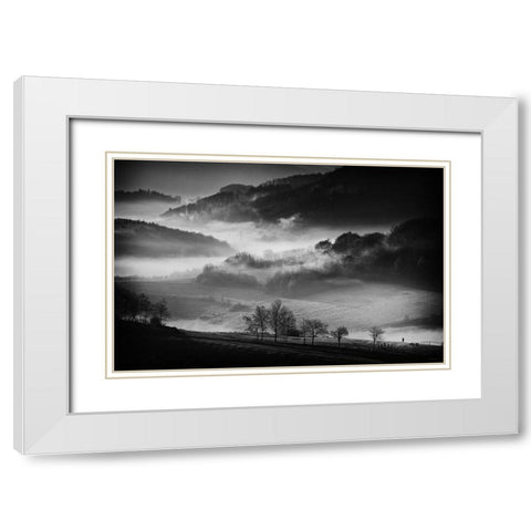 Morning Walk White Modern Wood Framed Art Print with Double Matting by Svoboda Mqep, Peter