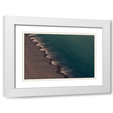 Slow (m)Ocean White Modern Wood Framed Art Print with Double Matting by Jalali, Siamak