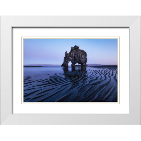Rhino Rock White Modern Wood Framed Art Print with Double Matting by Ding, Sunny
