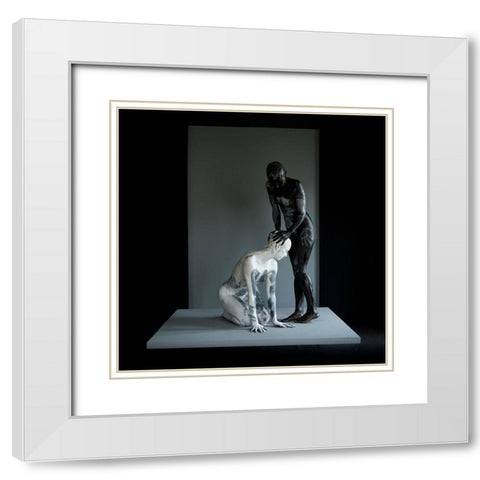 Nonverbal 3/8 *Get Closerq White Modern Wood Framed Art Print with Double Matting by woodplane