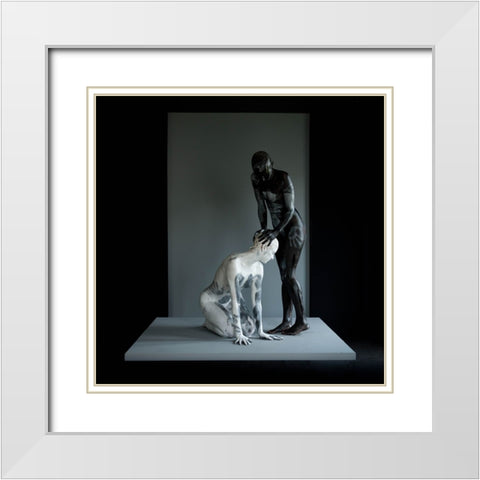 Nonverbal 3/8 *Get Closerq White Modern Wood Framed Art Print with Double Matting by woodplane