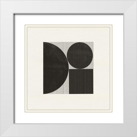 Paper Object No7 White Modern Wood Framed Art Print with Double Matting by The Miuus Studio