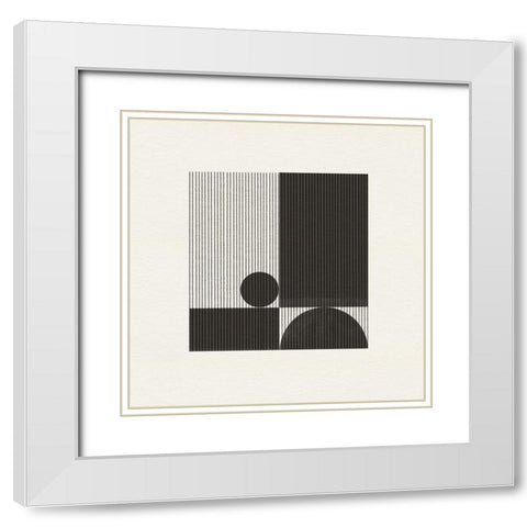 Paper Object No4. White Modern Wood Framed Art Print with Double Matting by The Miuus Studio