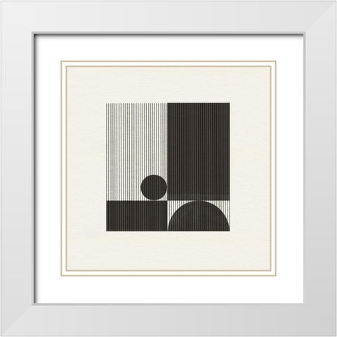 Paper Object No4. White Modern Wood Framed Art Print with Double Matting by The Miuus Studio