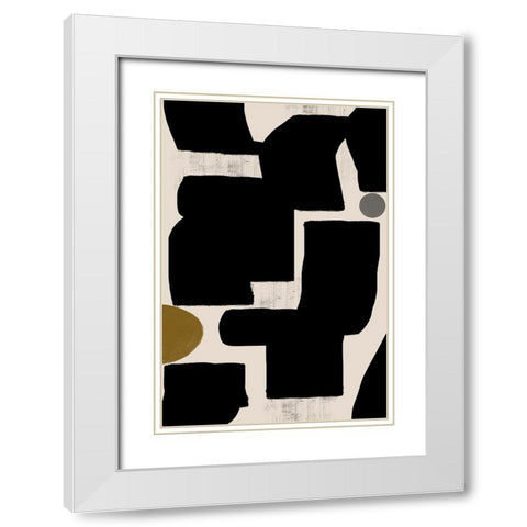 Abstract Art No1. White Modern Wood Framed Art Print with Double Matting by The Miuus Studio