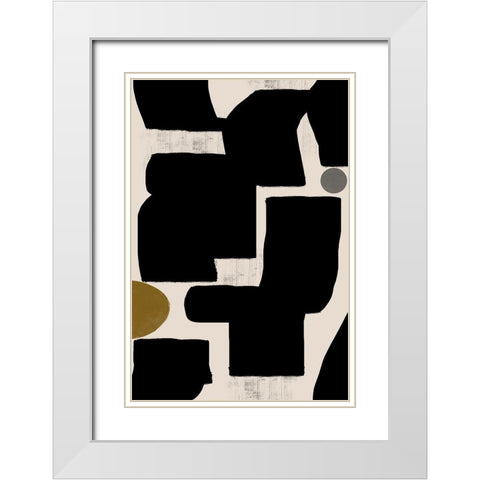 Abstract Art No1. White Modern Wood Framed Art Print with Double Matting by The Miuus Studio