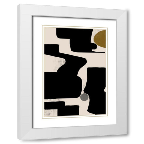 Abstract Art No3 White Modern Wood Framed Art Print with Double Matting by The Miuus Studio
