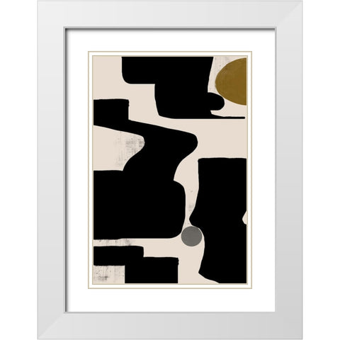 Abstract Art No3 White Modern Wood Framed Art Print with Double Matting by The Miuus Studio