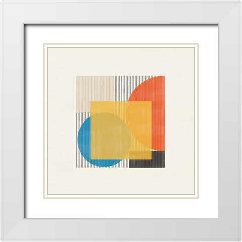 Midcentury Modern Object No2 White Modern Wood Framed Art Print with Double Matting by The Miuus Studio