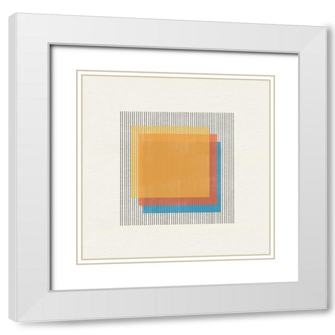Midcentury Modern Object No1. White Modern Wood Framed Art Print with Double Matting by The Miuus Studio