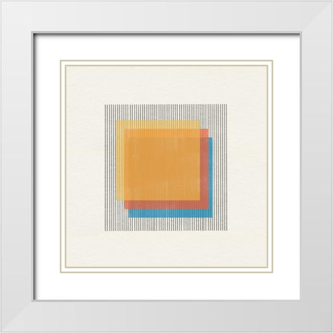 Midcentury Modern Object No1. White Modern Wood Framed Art Print with Double Matting by The Miuus Studio