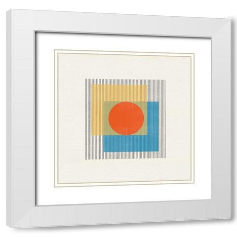 Midcentury Modern Object No3. White Modern Wood Framed Art Print with Double Matting by The Miuus Studio