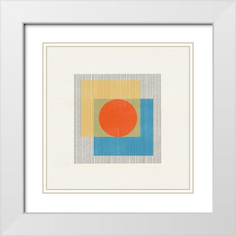 Midcentury Modern Object No3. White Modern Wood Framed Art Print with Double Matting by The Miuus Studio