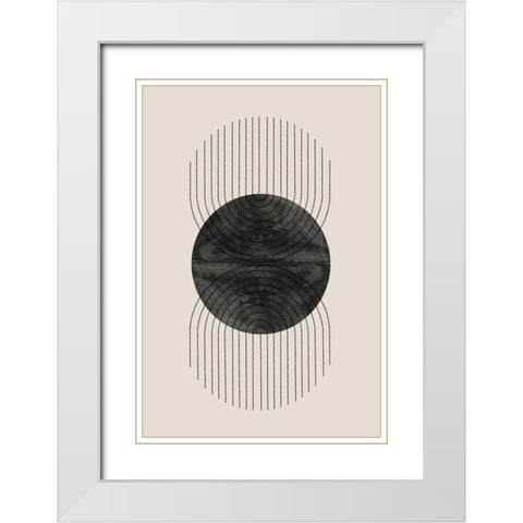 Perfect Point Black White Modern Wood Framed Art Print with Double Matting by The Miuus Studio