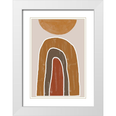 Abstract Rainbow White Modern Wood Framed Art Print with Double Matting by The Miuus Studio