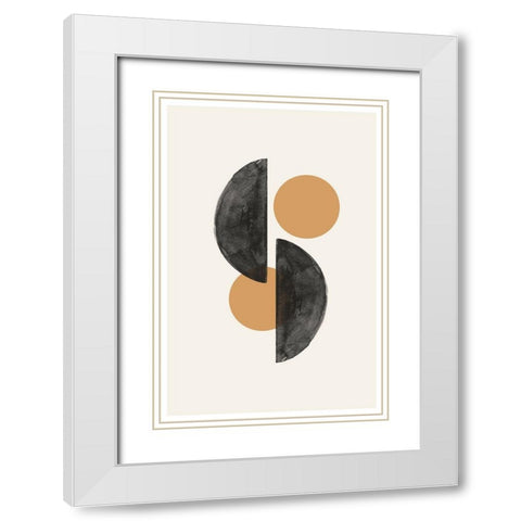 Study Composition No2. White Modern Wood Framed Art Print with Double Matting by The Miuus Studio
