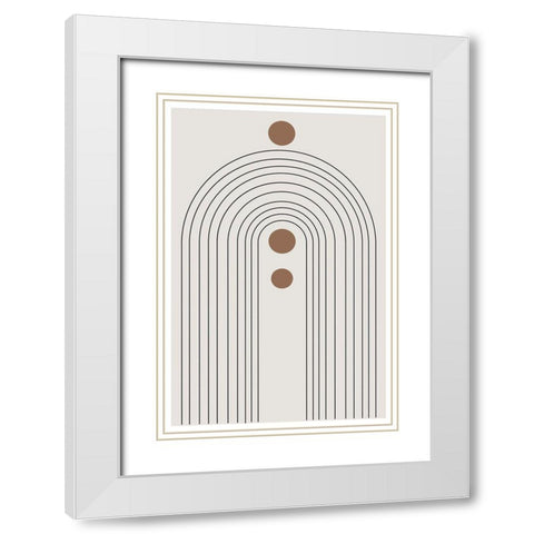 Arch No1. White Modern Wood Framed Art Print with Double Matting by The Miuus Studio