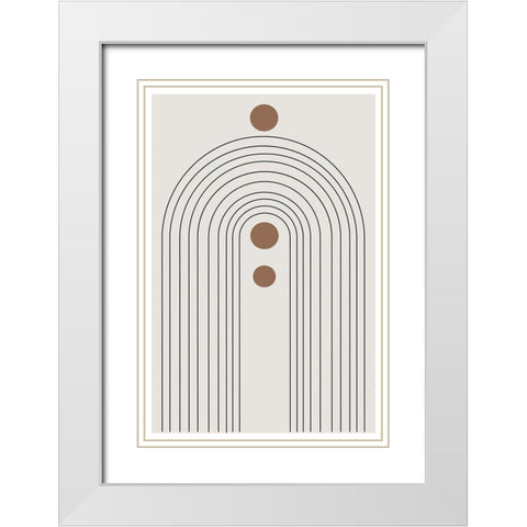 Arch No1. White Modern Wood Framed Art Print with Double Matting by The Miuus Studio