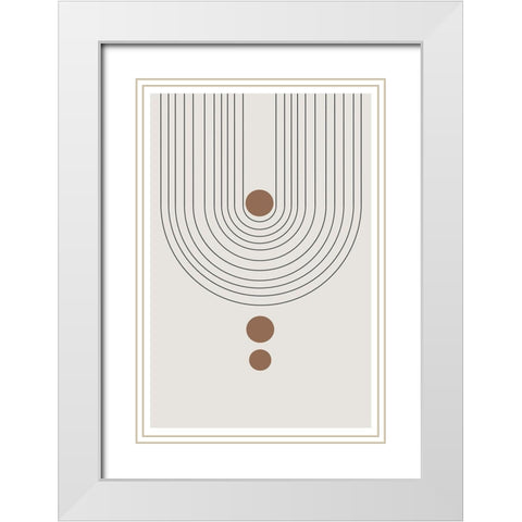Arch No2. White Modern Wood Framed Art Print with Double Matting by The Miuus Studio