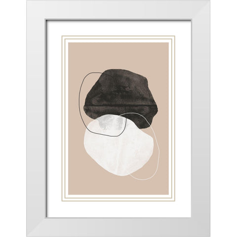 Cosmic abstract White Modern Wood Framed Art Print with Double Matting by The Miuus Studio