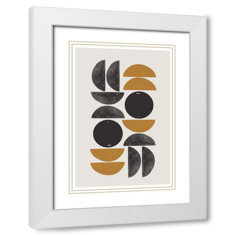 Retro Composition White Modern Wood Framed Art Print with Double Matting by The Miuus Studio