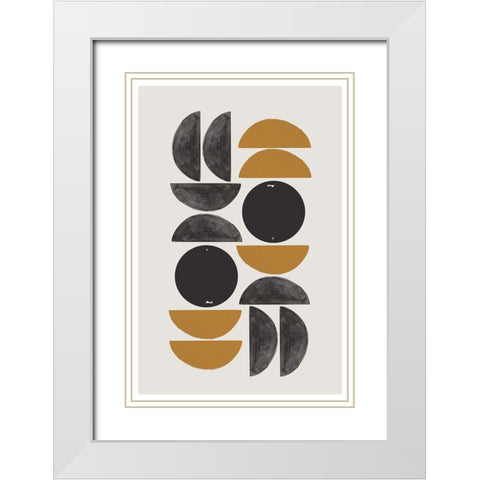Retro Composition White Modern Wood Framed Art Print with Double Matting by The Miuus Studio