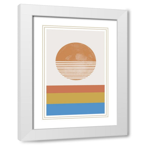 Retro Landscape White Modern Wood Framed Art Print with Double Matting by The Miuus Studio