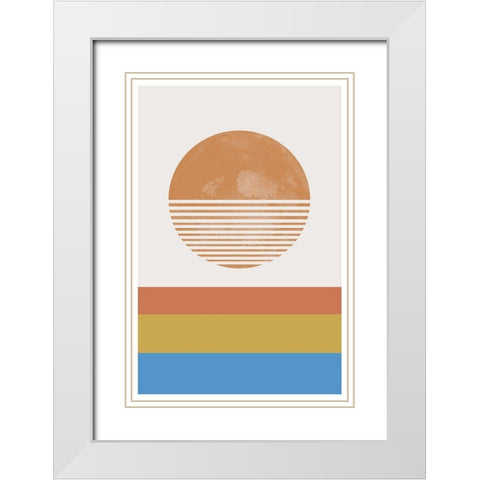 Retro Landscape White Modern Wood Framed Art Print with Double Matting by The Miuus Studio